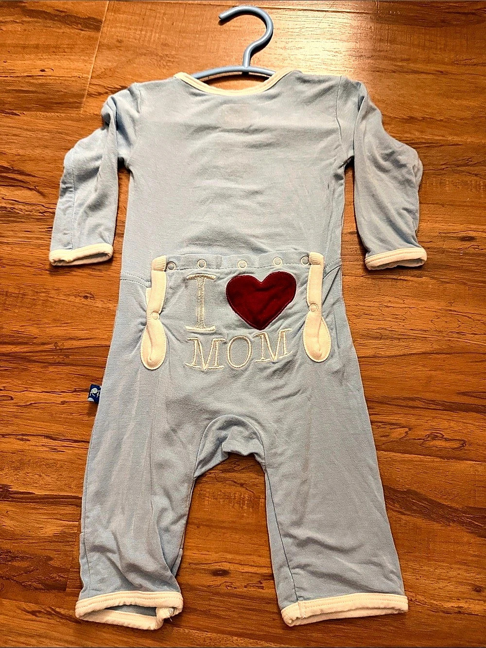 Kickee Pants Applique Coverall - I Love Mom Size 0-3 months